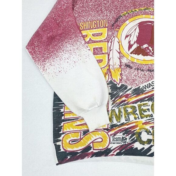 Vintage NFL Redskins Commanders Sweatshirt XL All Over Print Football - Picture 8 of 9